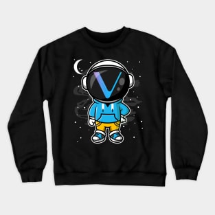 Hiphop Astronaut Vechain Crypto VET Coin To The Moon Token Cryptocurrency Wallet Birthday Gift For Men Women Kids Crewneck Sweatshirt